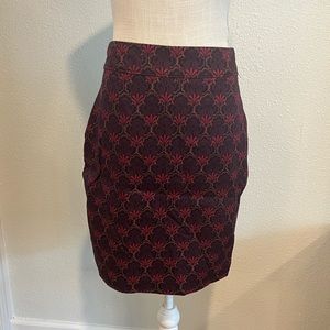 Ann Taylor LOFT Burgundy Pencil Skirt